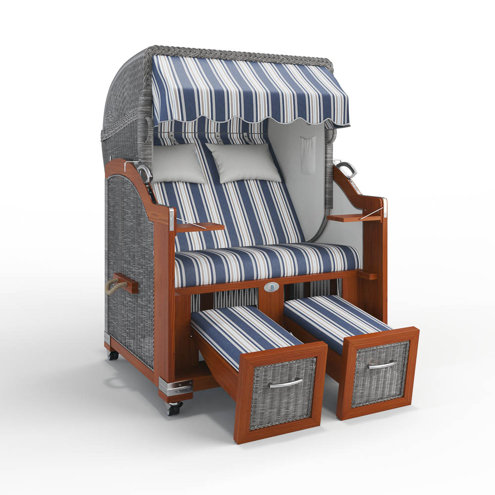 Strandkorb H&ouml;rnum - Mahagoni