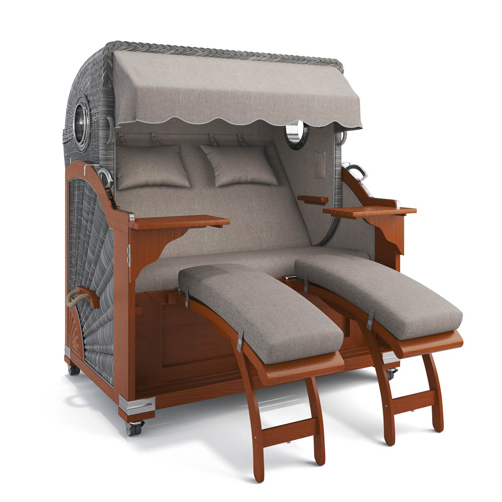 Strandkorb Kampen - Mahagoni