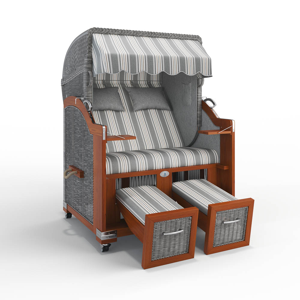 Strandkorb H&ouml;rnum - Mahagoni