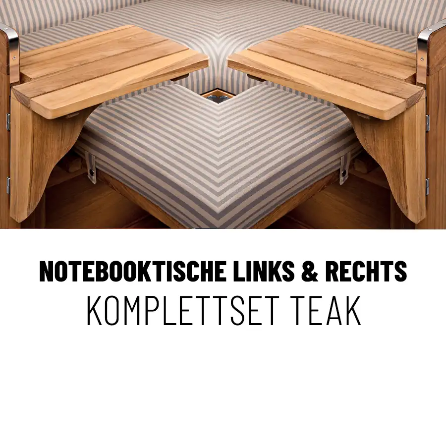 Notebooktisch Teak, beide Seiten inkl. Magnete und Scharniere