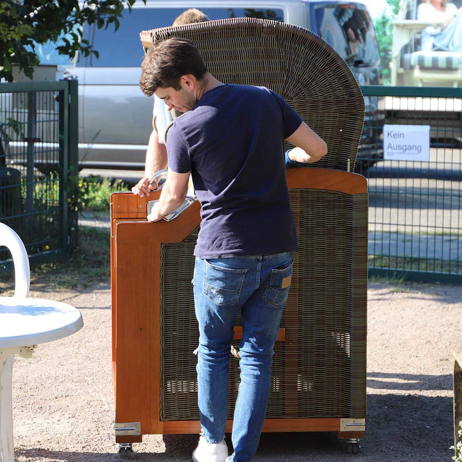 Strandkorn Anlieferung beim Kunden