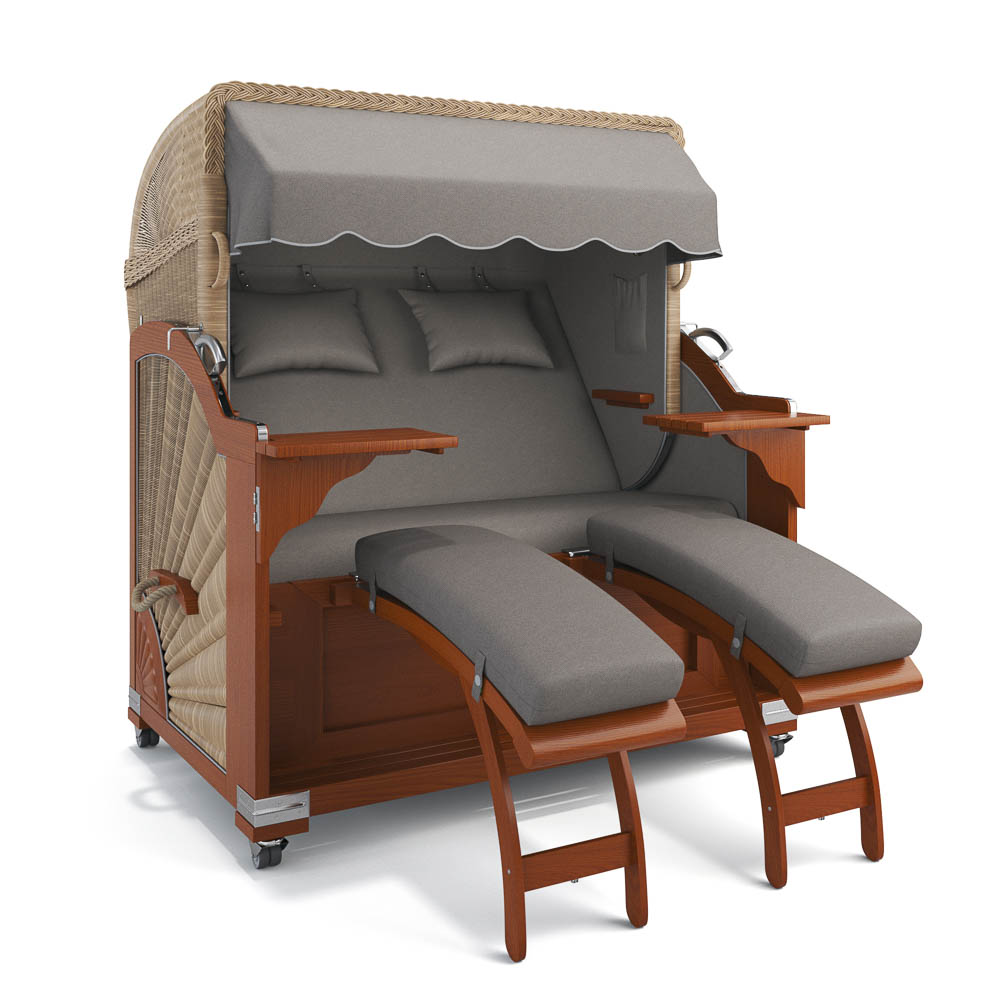 Strandkorb Kampen - Mahagoni