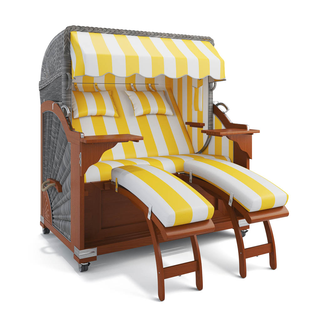 Strandkorb Kampen - Mahagoni